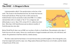 Print <i>The DMZ - A Dragon is Born</i> reading comprehension.