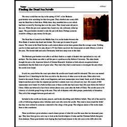 Print <i>Finding the Dead Sea Scrolls</i> reading comprehension.