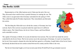 Print <i>The Berlin Airlift</i> reading comprehension.
