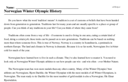 Print <i>Norwegian Winter Olympic History</i> reading comprehension.