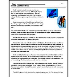 Print <i>Nordic Combined Event</i> reading comprehension.