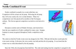 Print <i>Nordic Combined Event</i> reading comprehension.