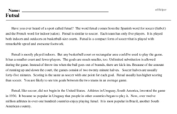 Print <i>Futsal</i> reading comprehension.