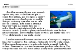 Print <i>El tibur�n martillo-44</i> reading comprehension.