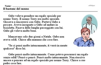 Print <i>Il bastone del nonno-45</i> reading comprehension.