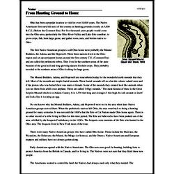 Print <i>From Hunting Ground to Home</i> reading comprehension.