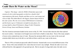 Print <i>Could There Be Water on the Moon?</i> reading comprehension.