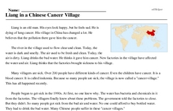 Print <i>Liang in a Chinese Cancer Village</i> reading comprehension.