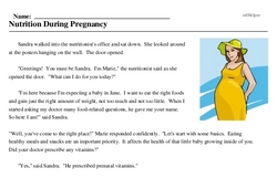 Print <i>Nutrition During Pregnancy</i> reading comprehension.