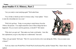 Print <i>Jean Studies U.S. History, Part 2</i> reading comprehension.