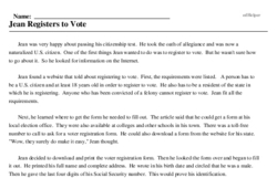 Print <i>Jean Registers to Vote</i> reading comprehension.