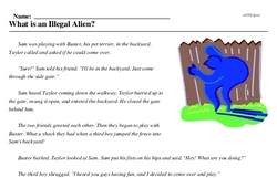 Print <i>What is an Illegal Alien?</i> reading comprehension.