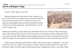 Print <i>Life in a Refugee Camp</i> reading comprehension.