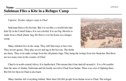 Print <i>Suleiman Flies a Kite in a Refugee Camp</i> reading comprehension.