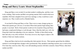 Print <i>Doug and Darcy Learn About Stepfamilies</i> reading comprehension.