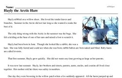Print <i>Hayly the Arctic Hare</i> reading comprehension.