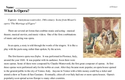 Print <i>What Is Opera?</i> reading comprehension.