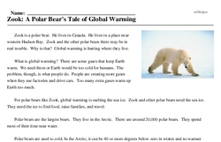 Print <i>Zook: A Polar Bear's Tale of Global Warming</i> reading comprehension.