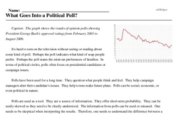 Print <i>What Goes Into a Political Poll?</i> reading comprehension.