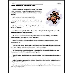 Junior Rangers to the Rescue, Part 2 - Reading Comprehension Worksheet