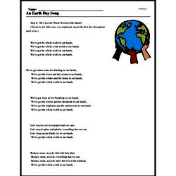 Print <i>An Earth Day Song</i> reading comprehension.