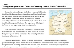 Print <i>Young Immigrants and Crime in Germany - What Is the Connection?</i> reading comprehension.