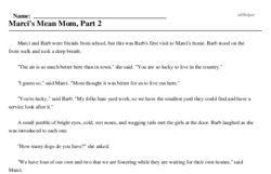 Print <i>Marci's Mean Mom, Part 2</i> reading comprehension.