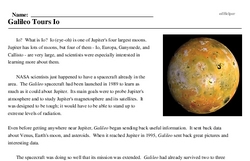 Print <i><i>Galileo</i> Tours Io</i> reading comprehension.