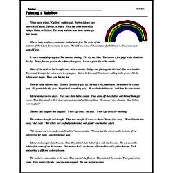 Print <i>Painting a Rainbow</i> reading comprehension.