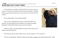 Print <i>Keith Interviews Carla Condor</i> reading comprehension.