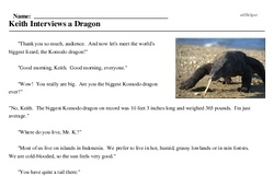 Print <i>Keith Interviews a Dragon</i> reading comprehension.