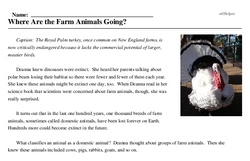 Print <i>Where Are the Farm Animals Going?</i> reading comprehension.