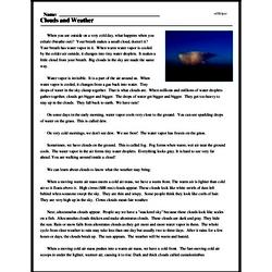 Clouds and Weather - Reading Comprehension Worksheet | edHelper