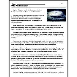 What Are Hurricanes? - Reading Comprehension Worksheet | edHelper