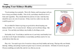 Print <i>Keeping Your Kidneys Healthy</i> reading comprehension.