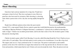 Print <i>Skeet Shooting</i> reading comprehension.