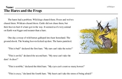 Print <i>The Hares and the Frogs</i> reading comprehension.