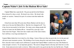 Print <i>Captain Maher's Job: Is the Hudson River Safe?</i> reading comprehension.