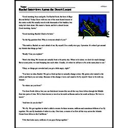 Print <i>Rachel Interviews Aaron the Desert Locust</i> reading comprehension.