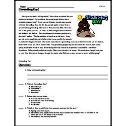 Groundhog Day! - Reading Comprehension Worksheet | edHelper