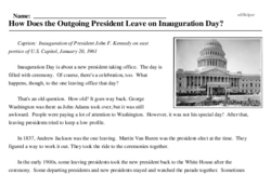 Print <i>How Does the Outgoing President Leave on Inauguration Day?</i> reading comprehension.
