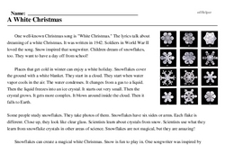 Print <i>A White Christmas</i> reading comprehension.