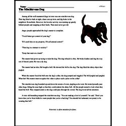Print <i>The Mischievous Dog</i> reading comprehension.