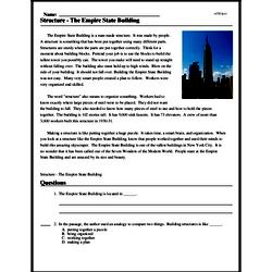 Print <i>Structure - The Empire State Building</i> reading comprehension.