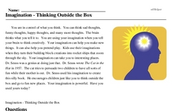 Print <i>Imagination - Thinking Outside the Box</i> reading comprehension.