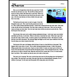 The Water Cycle - Reading Comprehension Worksheet | edHelper