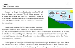 Print <i>The Water Cycle</i> reading comprehension.