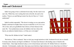 Print <i>Kids and Cholesterol</i> reading comprehension.