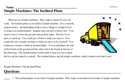 Print <i>Simple Machines: The Inclined Plane</i> reading comprehension.