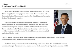 Print <i>Leader of the Free World</i> reading comprehension.